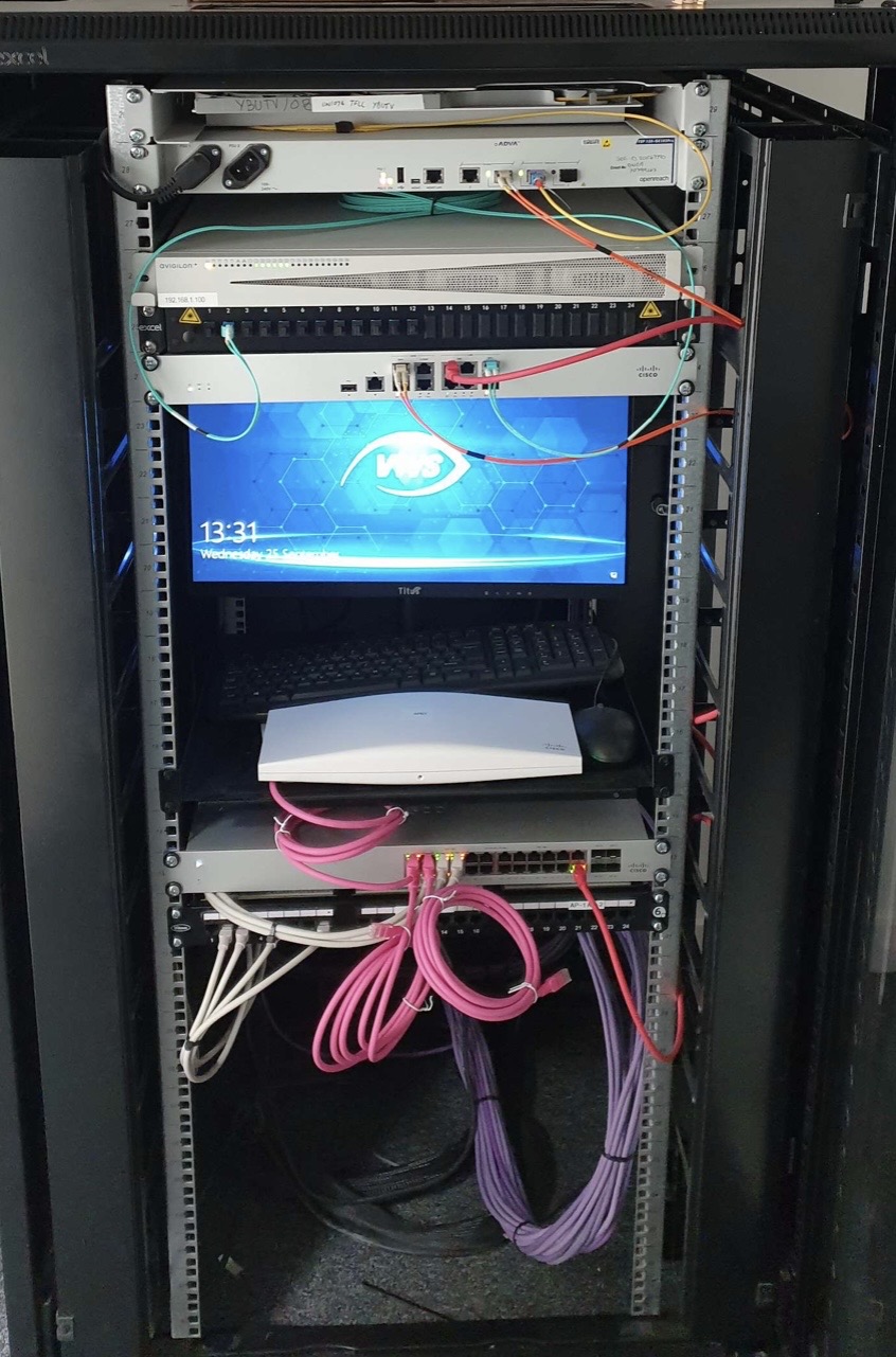 A network rack with management screen from an Efficient IS office fit-out