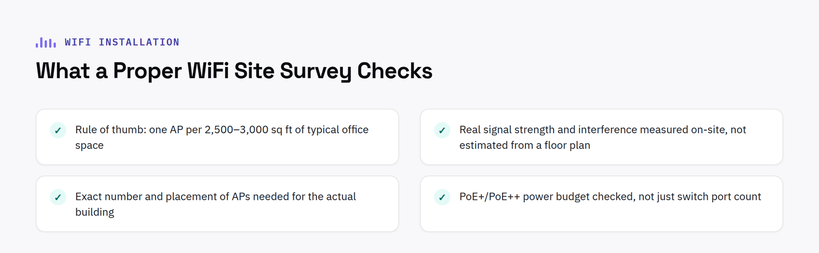 Checklist for fixing WiFi dead spots: what a proper site survey checks