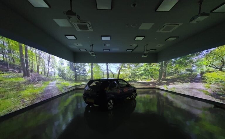 Example of an immersive room - a fully projected scene wrapping three walls of the space